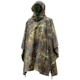 Poncho im Militärstil der Marke Mil-Tec, Flecktarn-Camouflage, Ripstop, leicht, wasserdicht