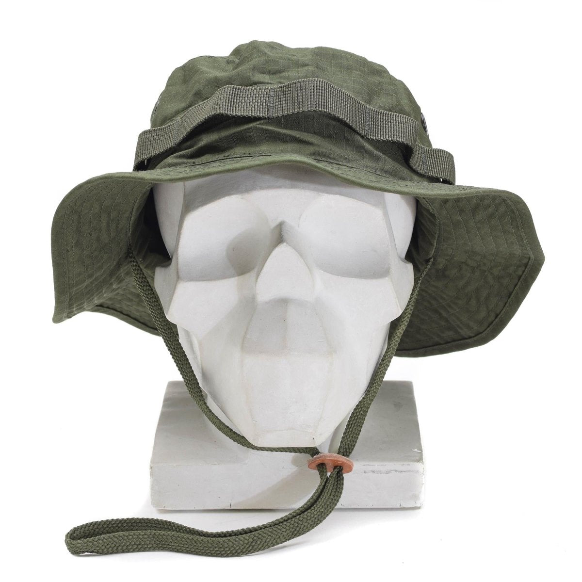 Olivgrüner Boonie-Hut im Militärstil der Marke Mil-Tec aus Ripstop, leichte Campingmütze