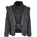 Parka der Marke Mil-Tec mit Winterfutter, warme, schwarze Jacke, wasserdicht, für Herren, Regenbekleidung