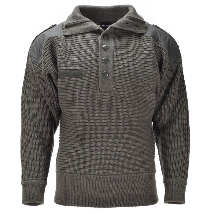 Mil - Tec Markenpullover im österreichischen Armeestil Alpenpullover stricken Männer Olive OD Wolle - GoMilitar