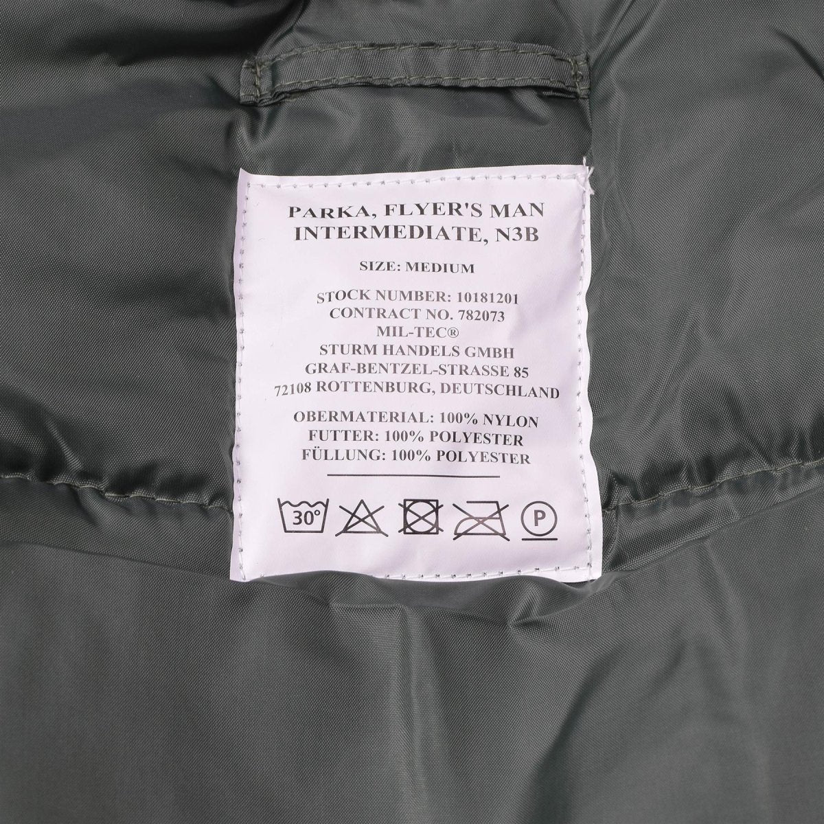 MIL-TEC Marke US Militärstil Fliegerparka N3B Kunstpelzkapuze oliv NEU