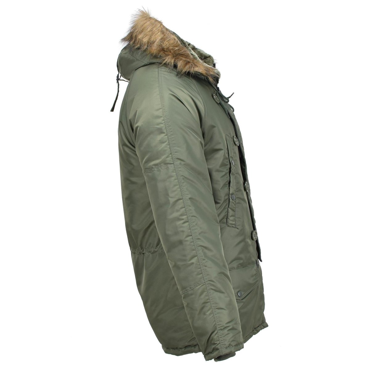 MIL-TEC Marke US Militärstil Fliegerparka N3B Kunstpelzkapuze oliv NEU