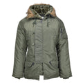 MIL-TEC Marke US Militärstil Fliegerparka N3B Kunstpelzkapuze oliv NEU