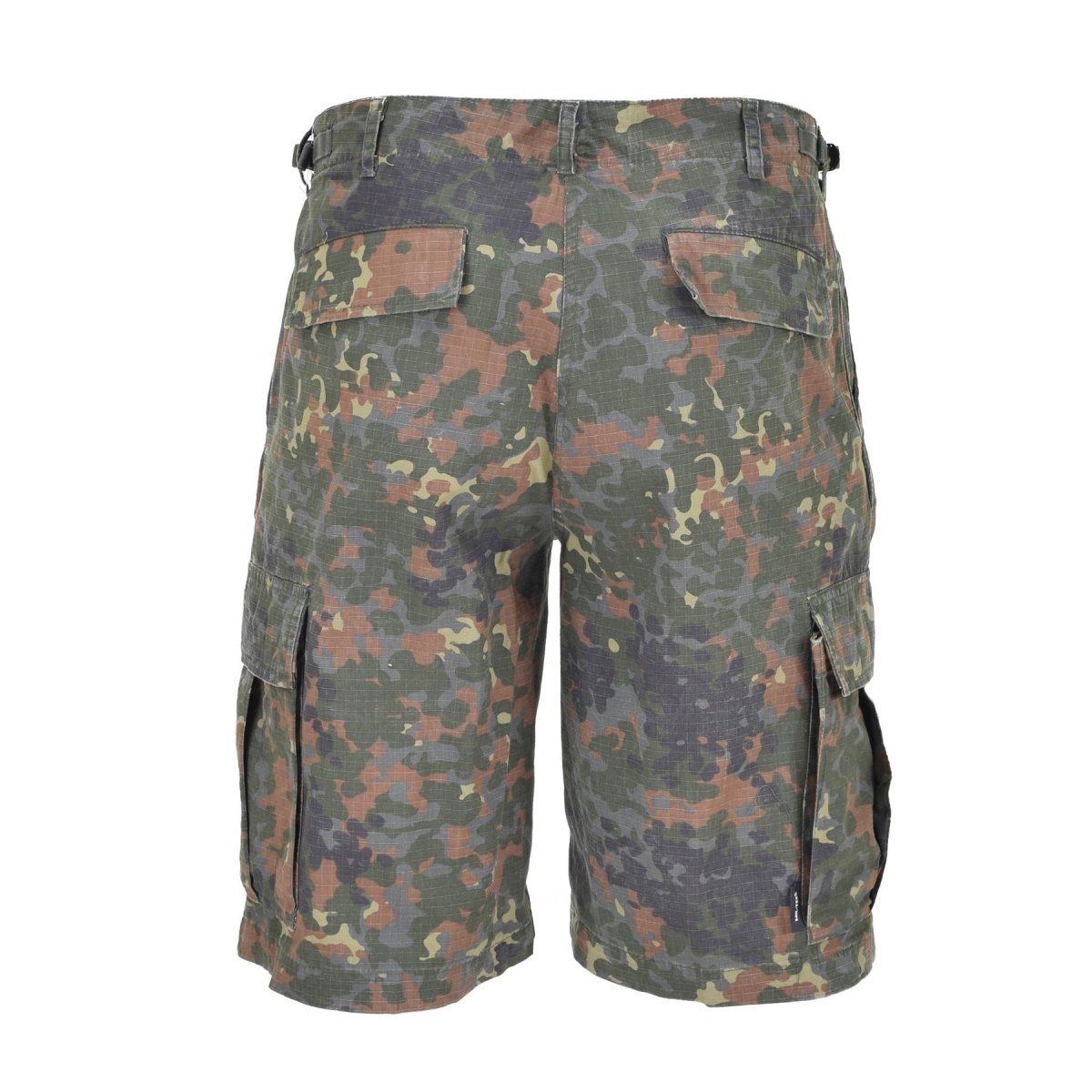 Vorgewaschene Flecktarn-Camouflage-Ripstop-Feldshorts der Marke Mil-Tec im US-Militärstil