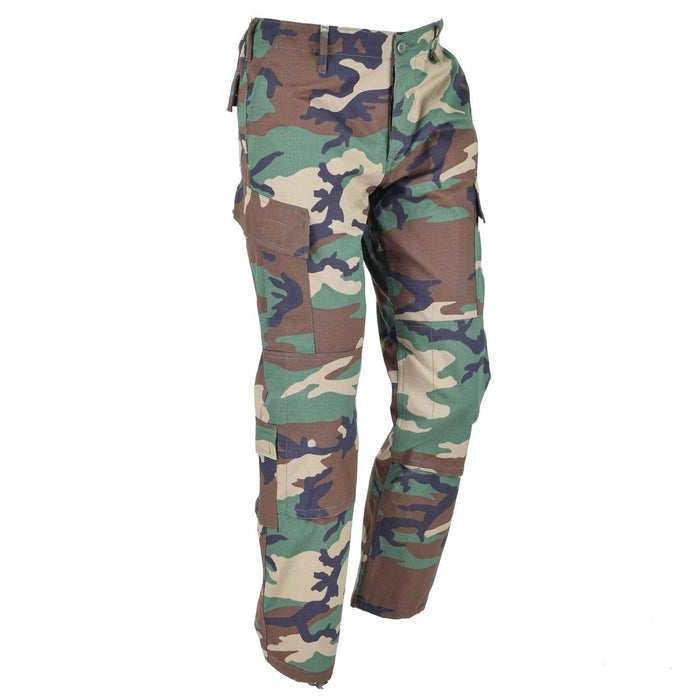 Mil-Tec BDU-Cargohose im Waldtarn-Ripstop-BDU-Cargo-Stil im U.S.-Militärstil mit verstärkten Knien und mehreren Taschen
