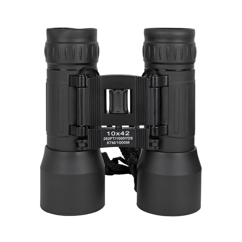 MIL-tec zusammenklappbares Fernglas 10x42 Diopter Feinabstimmung mit Beutel Schwarz