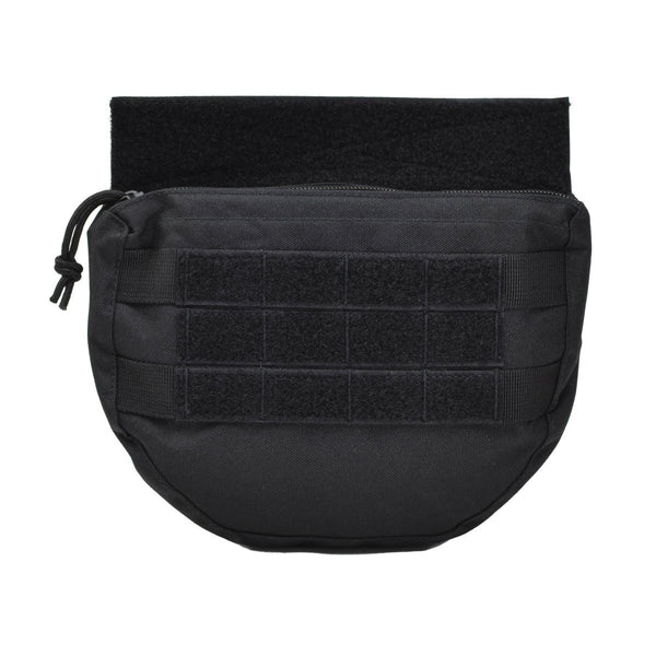 Black MIL-TEC small tactical drop down utility pouch with molle front panel for versatile gear attachment