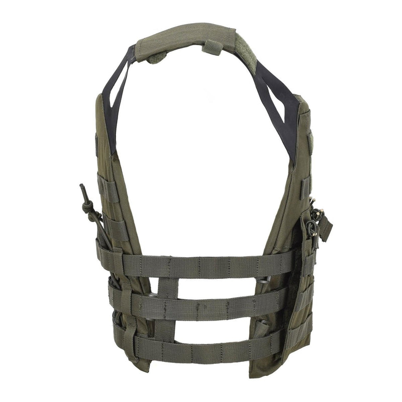 Olive MIL-TEC GEN II tactical plate carrier vest with adjustable straps and MOLLE webbing for modular gear attachments