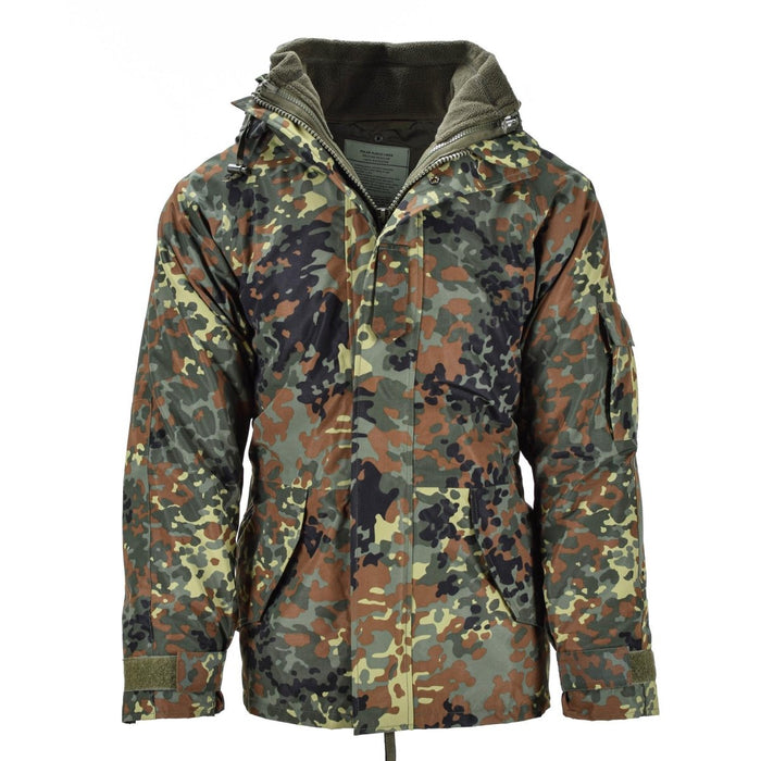 Mil-Tec Deutscher Armee Parka mit Futter GoreTex Camo Flecktarn Wasserdichte Herrenjacke - GoMilitar