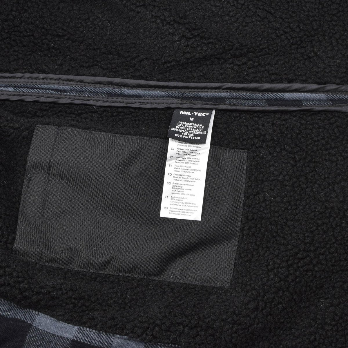 MIL-TEC Bundeswehr Holzfällerjacke kariert warm schwarz grau NEU