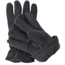 Black fleece gloves for men with Thinsulate lining, warm, lightweight, durable, and ideal for winter outdoor use.