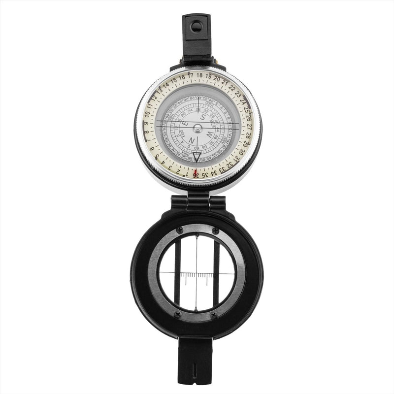 MIL-Tec Metal Lensatic Compass Aluminium Case Shiny Face Navigation Schwarz Schwarz