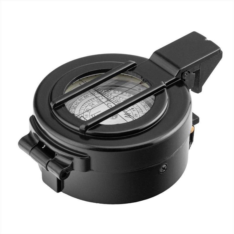 MIL-Tec Metal Lensatic Compass Aluminium Case Shiny Face Navigation Schwarz Schwarz