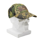 MIL-TEC military style camouflage base cap with adjustable strap and patch plates on white mannequin head.