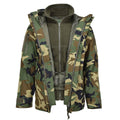 MIL-TEC Militärstil GEN II gefütterte Winterjacke Woodland Camo Softshell Parka