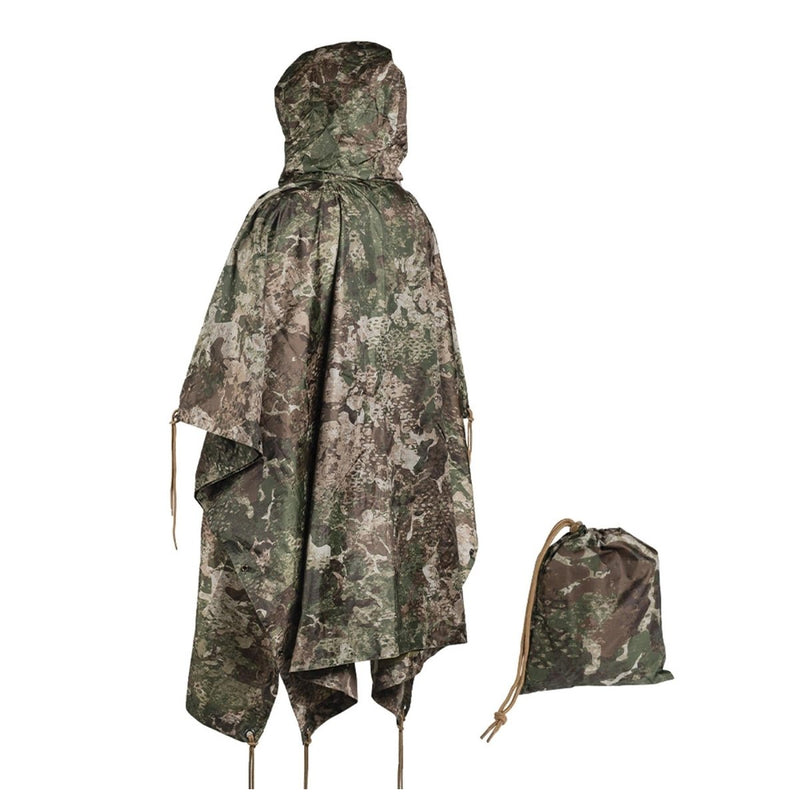 MIL - TEC Poncho camouflage PVC coated waterproof hooded ripstop lightweight tent - GoMilitar