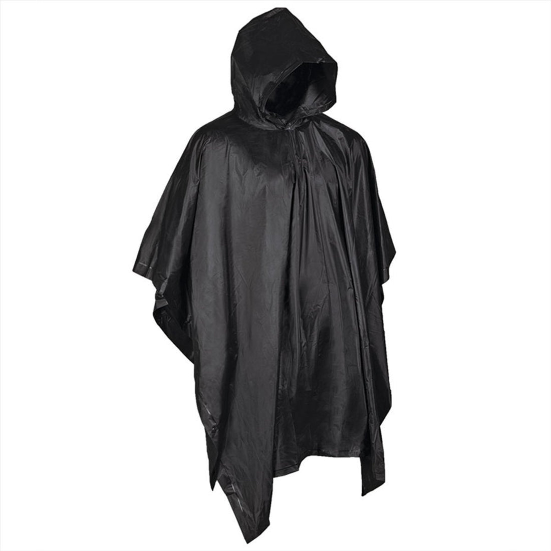 MIL-TEC Poncho mit Kapuze, vielseitig, wasserabweisend, Netztasche im Lieferumfang enthalten, Schwarz