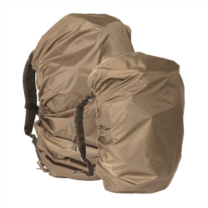 MIL-TEC Rucksackhülle, verstellbarer, polyurethanbeschichteter Regenschutz für 80 l Coyote – GoMilitar