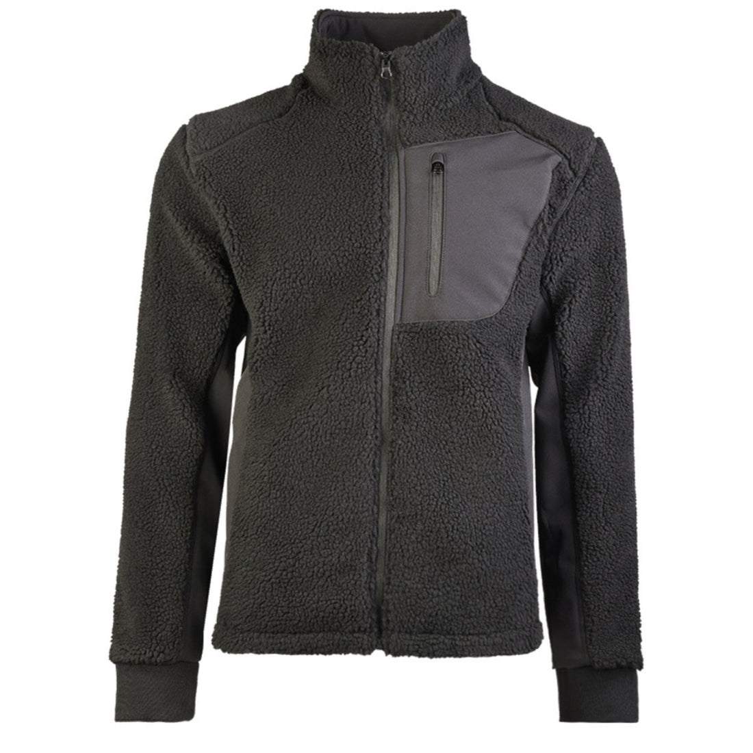 Mil-Tec Sherpa Fleece Jacke Bearforce Warm Teddy Fleece Outdoor Schwarz