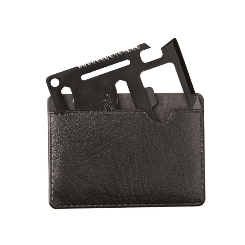 MIL - TEC Survival Tool Stainless Steel Outdoor Multi Tool Pouch Included Black - GoMilitar