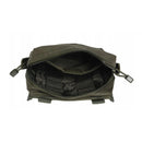 Olive green MIL-TEC tactical belt pouch with MOLLE attachment and zippered main compartment for secure outdoor gear storage