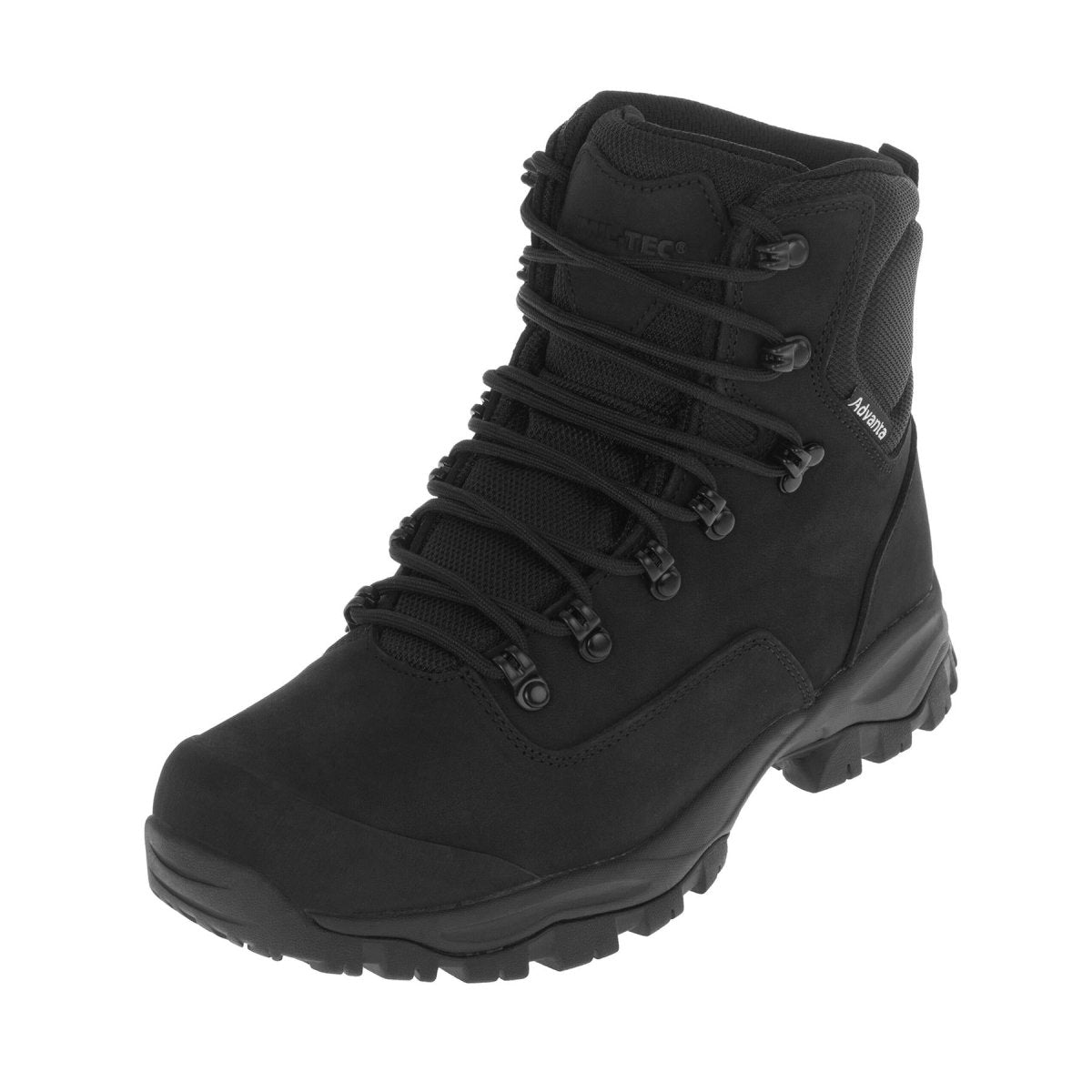 MIL-TEC Taktische Stiefel, atmungsaktiv, Advanta-Material, wasserdicht, für den Außenbereich, Schwarz
