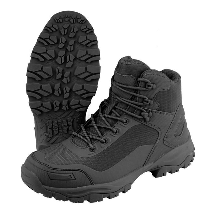 MIL - TEC taktische leichte Stiefel mit rutschfester Schnürung, schwarze Outdoor-Wanderschuhe - GoMilitar