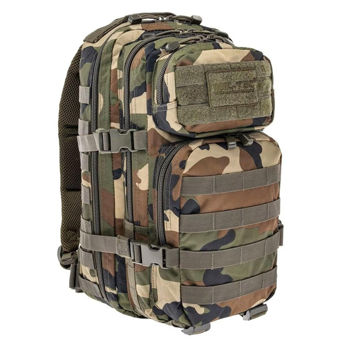 MIL-TEC U.S. Assault taktischer Rucksack 20 Liter in Waldtarnung mit MOLLE-System und gepolsterten Trägern zum Wandern und Trekking