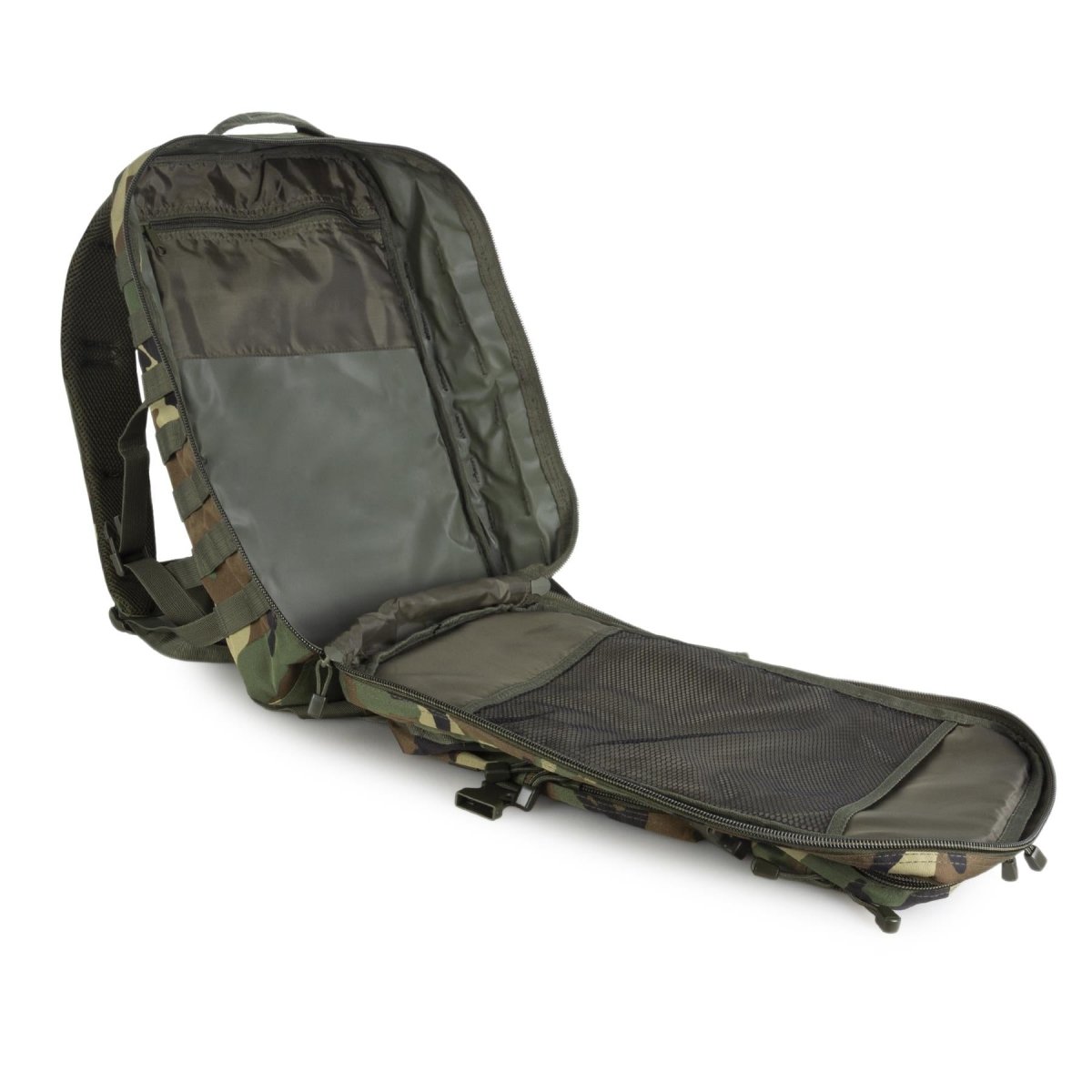 MIL-TEC US Assault Trekkingrucksack 36L Rucksack Woodland Camo Wandertagesrucksack