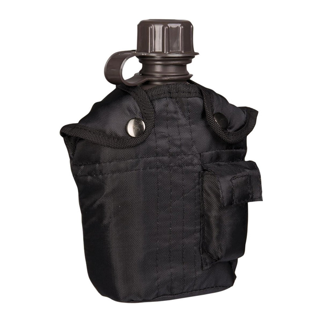 MIL-TEC Kunststoff-Feldflasche im US-Stil, 1-Liter-Abdeckung im Lieferumfang enthalten, taktisches Outdoor-Schwarz