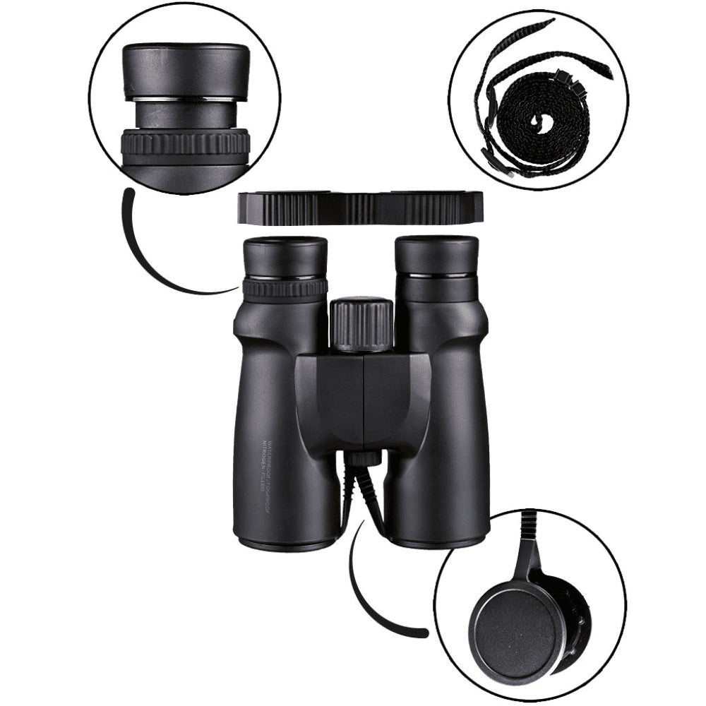 Mil-Tec wasserdichtes Fernglas 8x42 Schwarz Outdoor Jagd Wanderoptik