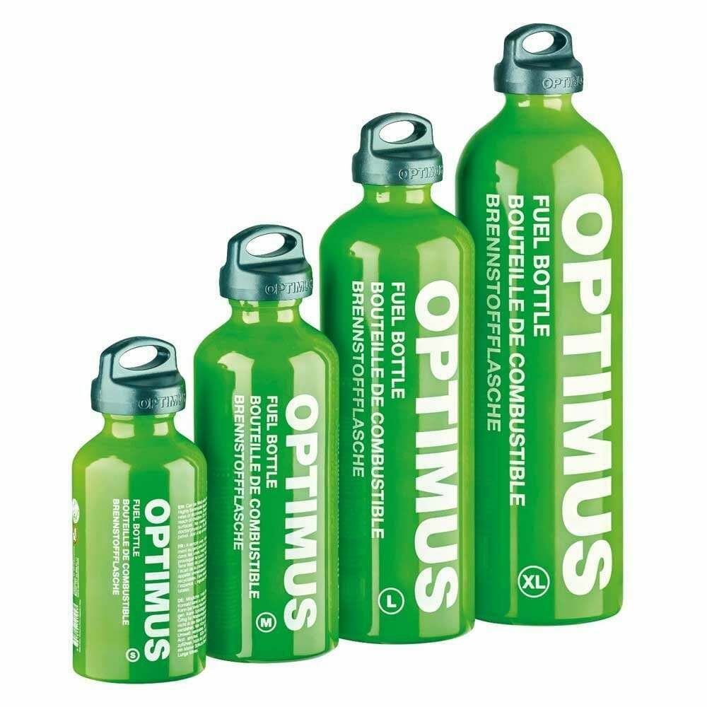 OPTIMUS BRENNSTOFFFLASCHE Flüssigbrennstoffkocher Größe .4L .6L 1L 1.5L Kindersicherung