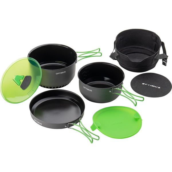 Optimus Terra Camp 4 Pot Set Cooking non - stick camping camper outdoor kit 7 part - GoMilitar