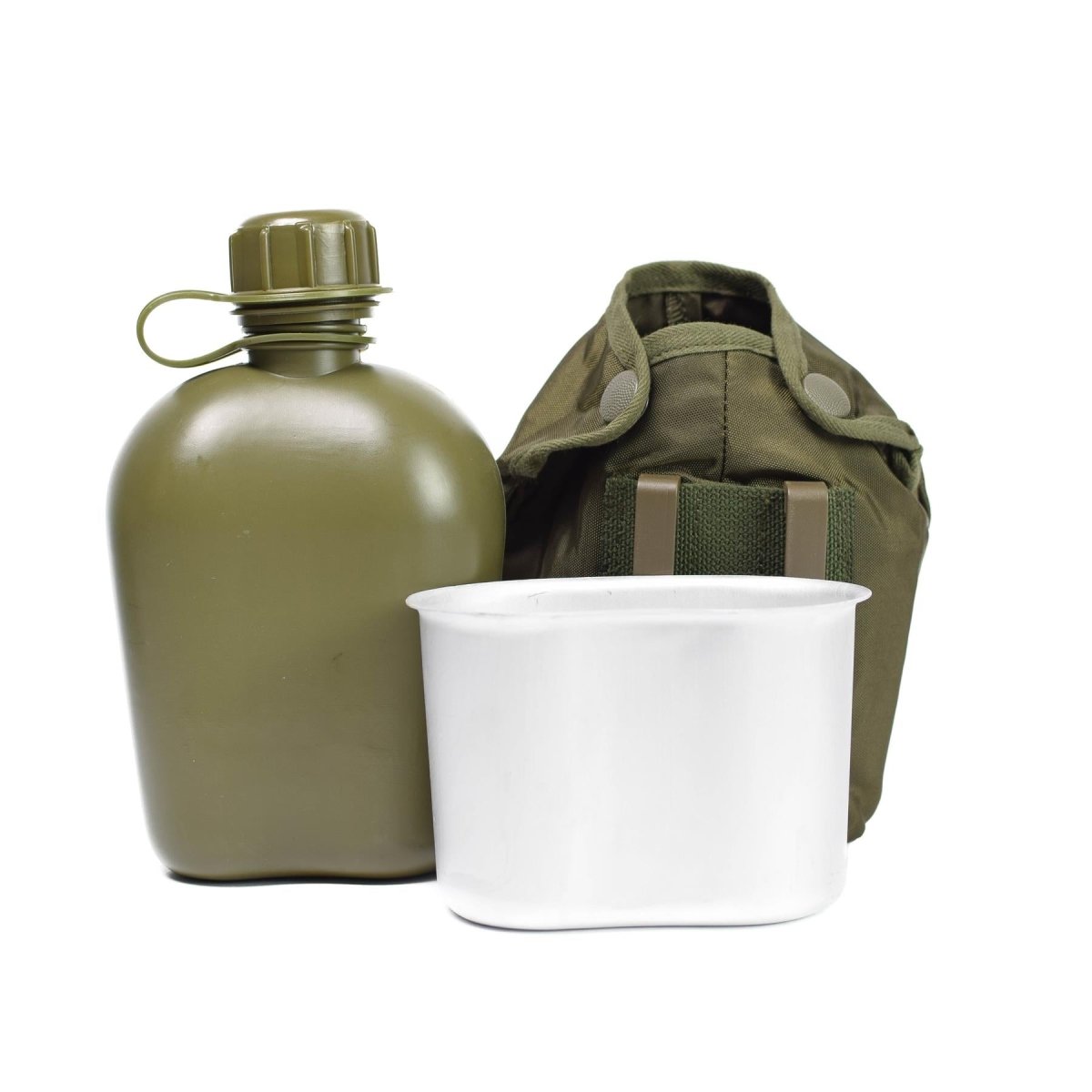 MIL-TEC Kantinenbecher im Stil der Österreichischen Armee, 1 Liter, Olivgrün, NEU