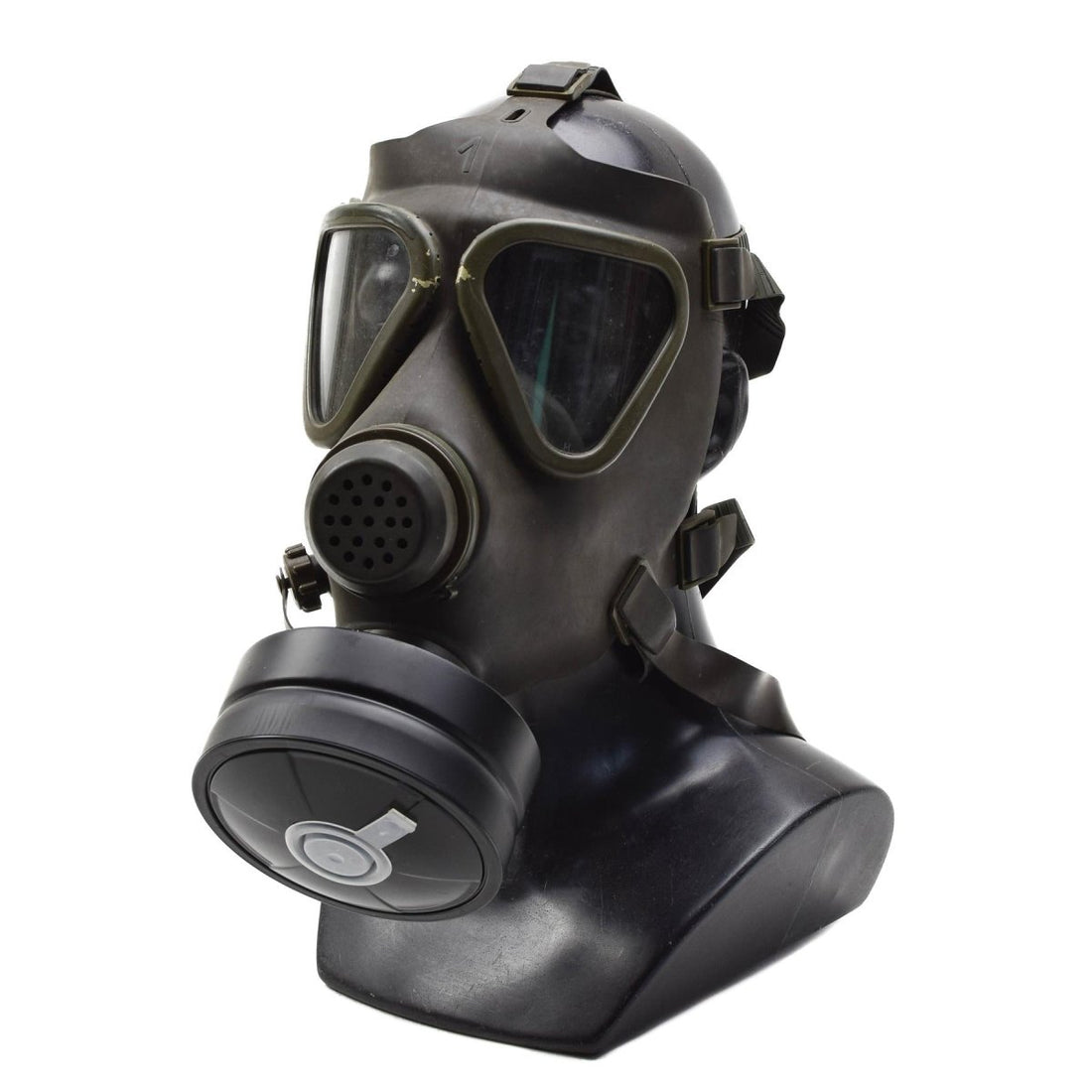 Originales österreichisches Militär-Drager-Gasmasken-Set, militärisches Sammlerstück, Olive, gebraucht