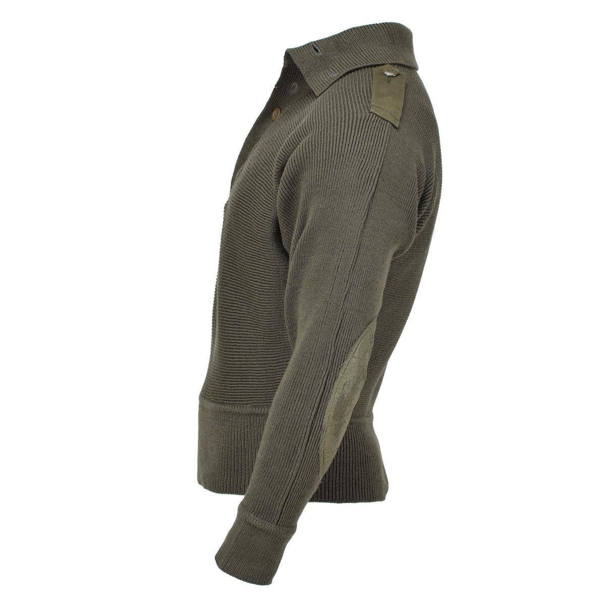 Original Österreichischer Militärpullover mit verstärkten Ellenbogen, Blouson, Rippenstrickpullover