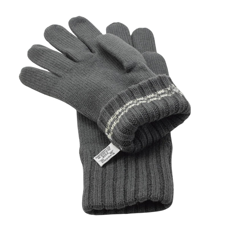Original Austrian military warmer wool gloves gray breathable knitted winter NEW - GoMilitar