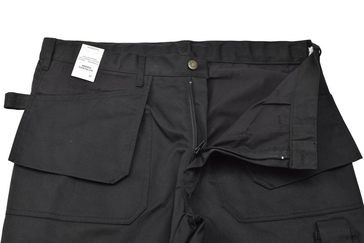 Original belgische Militär-Arbeits-Cargohose, strapazierfähig, verstärkte Knie, schwarz, NEU