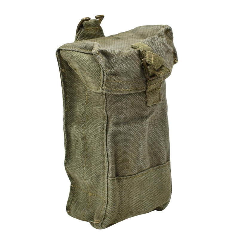 Original Belgium Military Durable Canvas material small Magazine Pouch bag Olive - GoMilitar