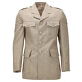 Original belgische Militärjacke mit Metallknöpfen und Schulterklappen, Khaki