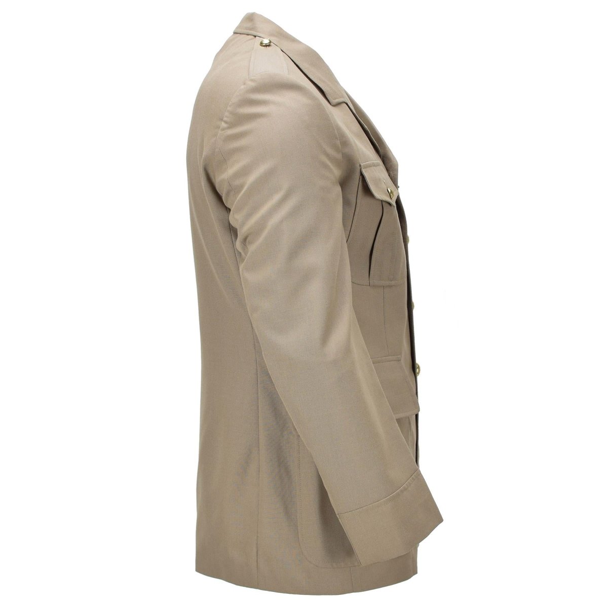 Original belgische Militärjacke mit Metallknöpfen und Schulterklappen, Khaki