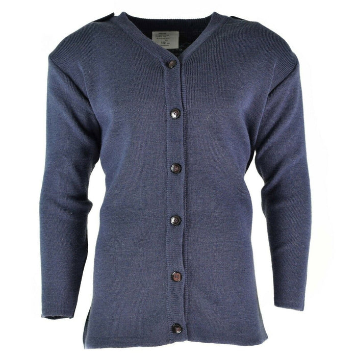 Original British Army Cardigan Air Force RAF Damenpullover Wolle Blau Grau - GoMilitar
