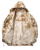 British army desert camo combat jacket parka with hood, windproof and durable for outdoor and military use