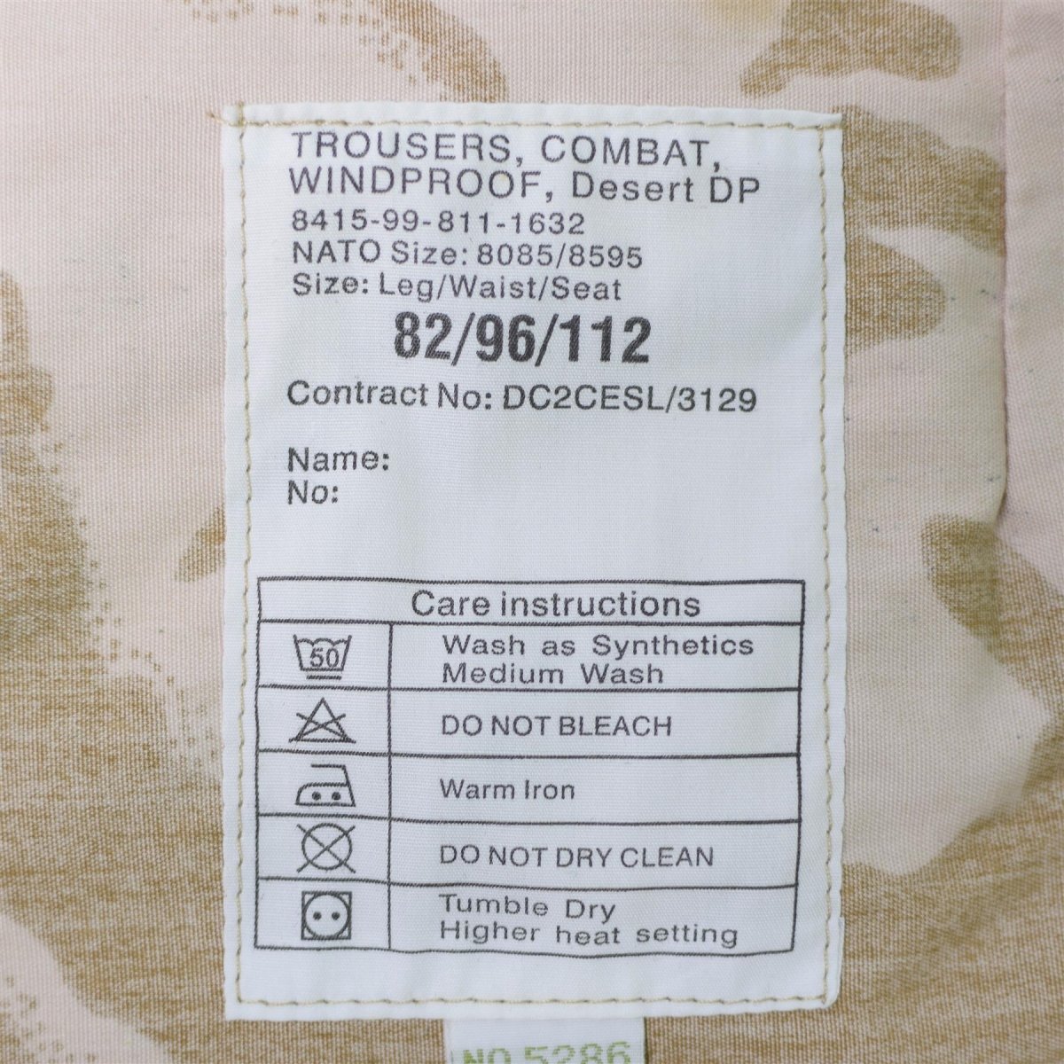 Original britische Armee Hose Wüste DP Feldtruppen Kampf winddichte BDU Hose