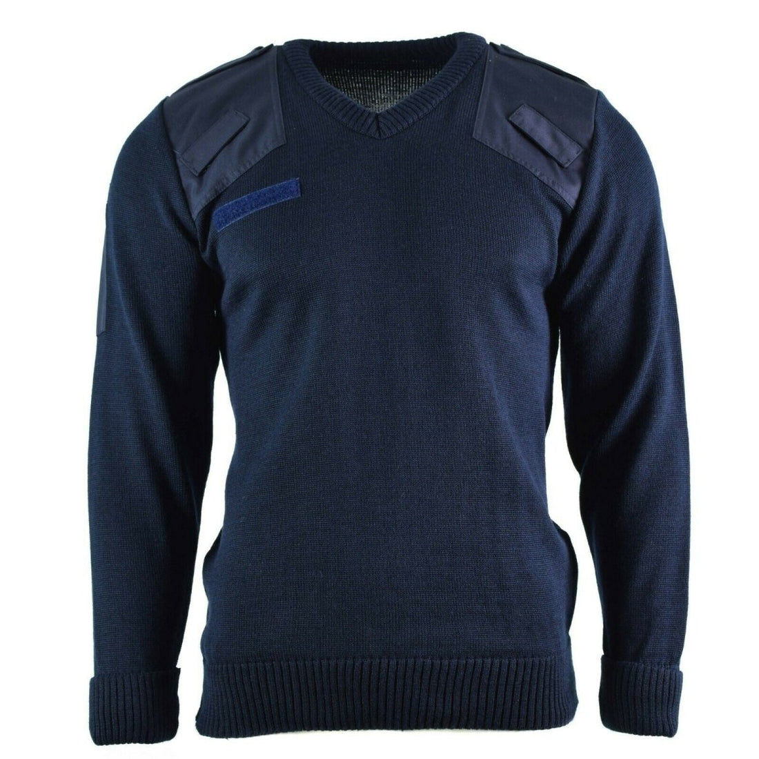 Original britischer Armee-Polizei-Pullover Commando Jumper blauer V-Ausschnitt-Pullover