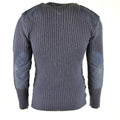 Original britische Armee Pullover Commando Jumper blau grau Pullover Wolle V-Ausschnitt