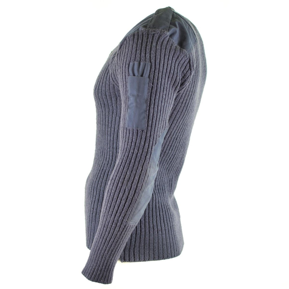 Original britische Armee Pullover Commando Jumper blau grau Pullover Wolle V-Ausschnitt