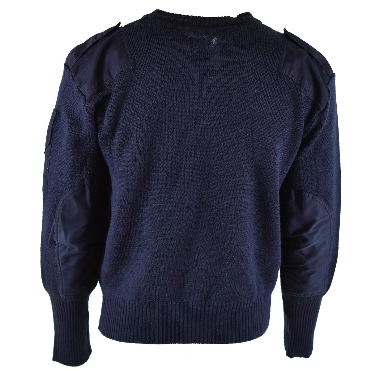 Original britischer Pullover Commando Jumper des Verteidigungsdienstes, blauer Pullover mit V-Ausschnitt