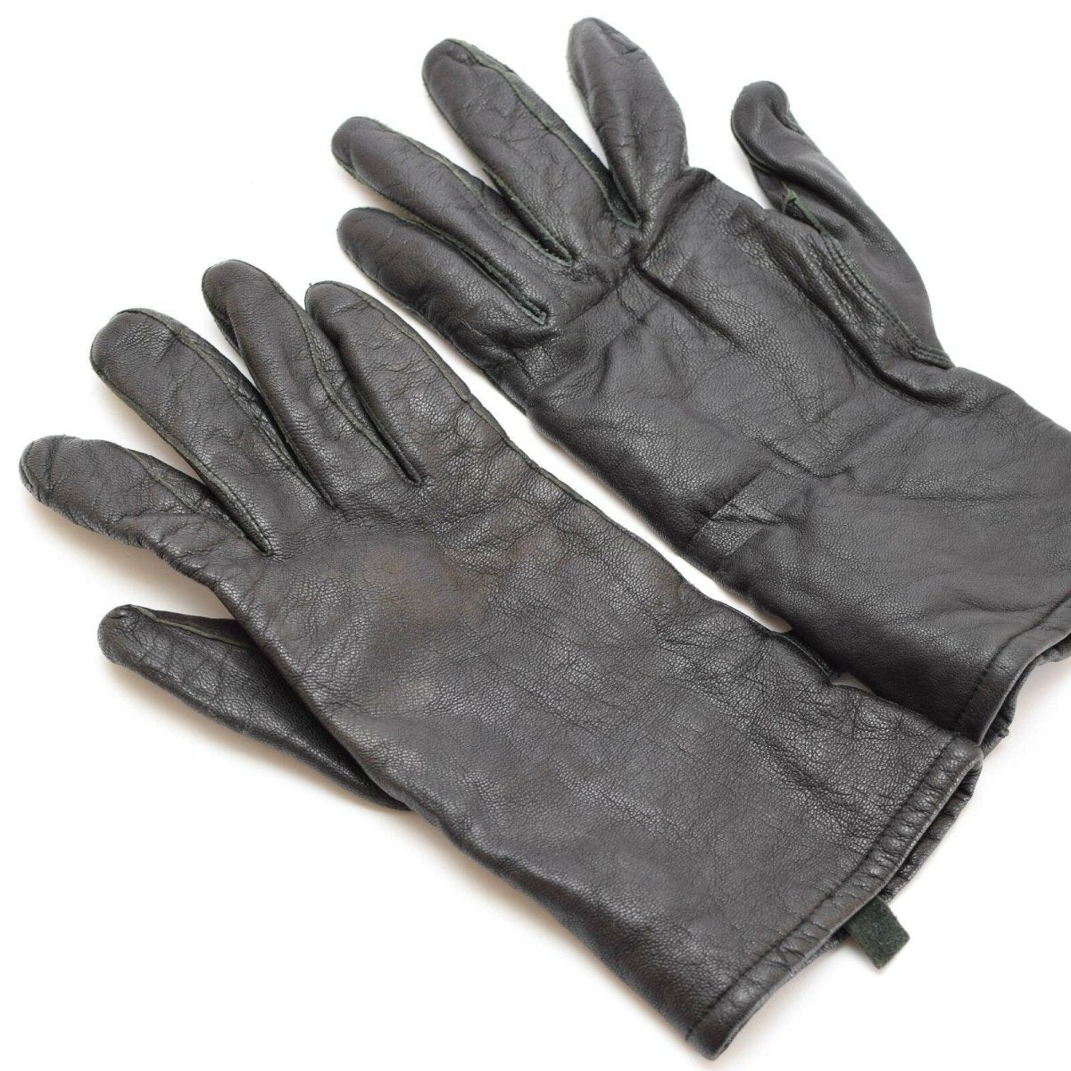 Originale britische Militär-Kampfhandschuhe, Handschlaufen, Leder, Armee-Ausstellung, Schwarz