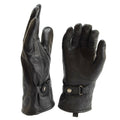 Originale britische Militär-Kampfhandschuhe, Handschlaufen, Leder, Armee-Ausstellung, Schwarz